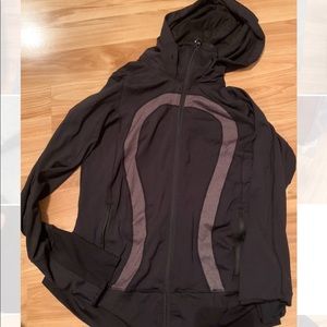 Lululemon black zip Up workout jacket with Hood 12